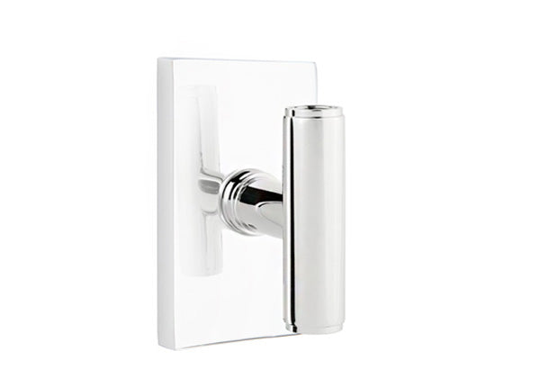 Emtek Studio Brass Door Handles - Ace Knob with Modern Rectangular Rosette