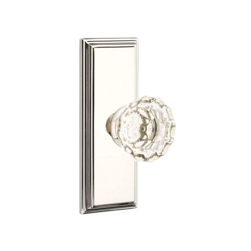 Emtek  Door Handle - Astoria Knob 7" Wilshire Sideplate - Glass