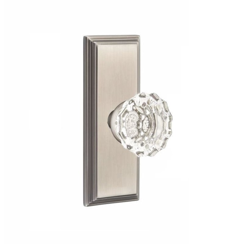 Emtek  Door Handle - Astoria Knob 7" Wilshire Sideplate - Glass