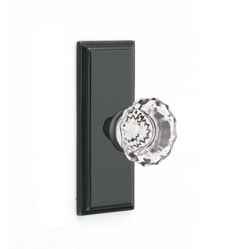Emtek  Door Handle - Astoria Knob 7" Wilshire Sideplate - Glass