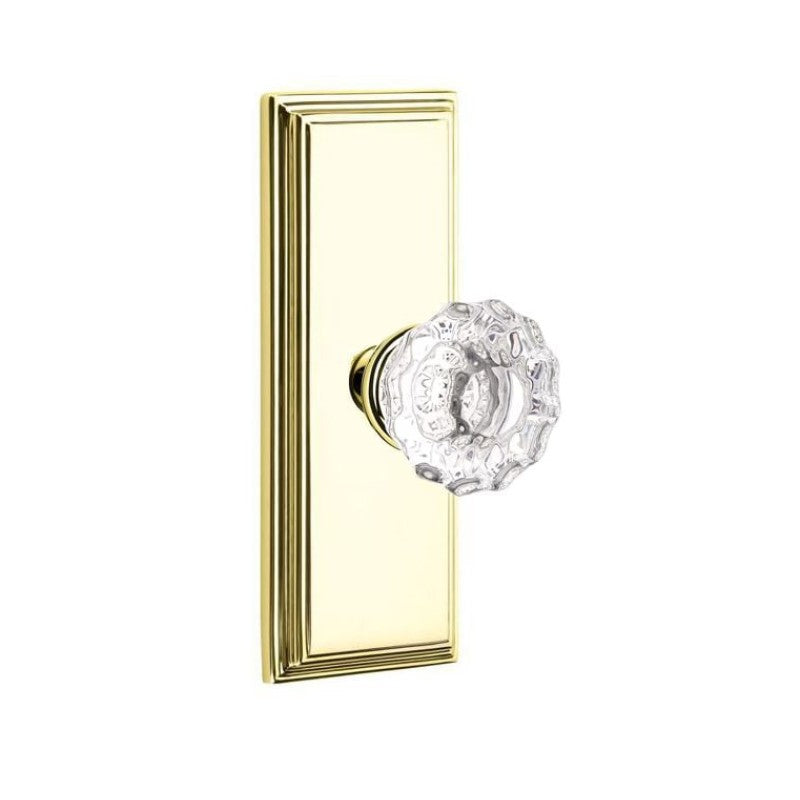 Emtek  Door Handle - Astoria Knob 7" Wilshire Sideplate - Glass
