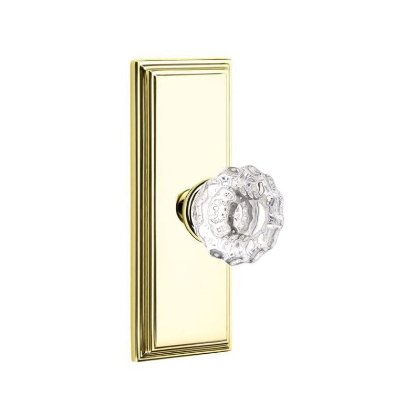 Emtek  Door Handle - Astoria Knob 7" Wilshire Sideplate - Glass