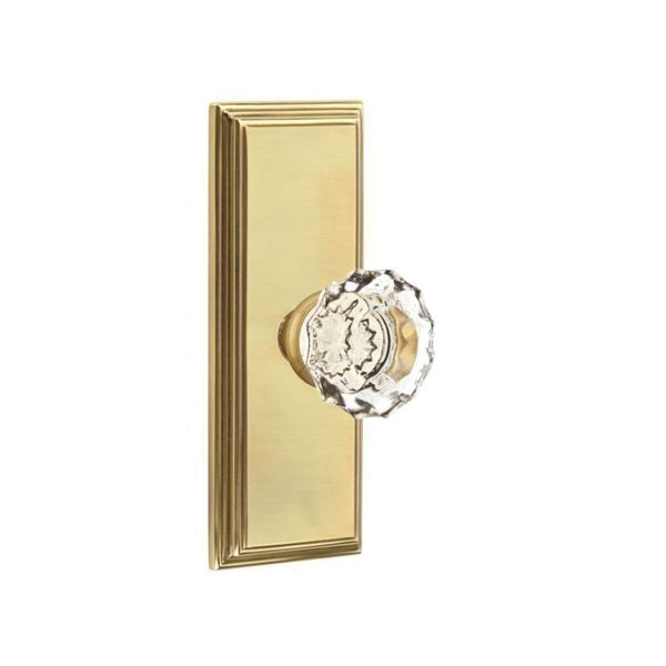 Emtek  Door Handle - Astoria Knob 7" Wilshire Sideplate - Glass