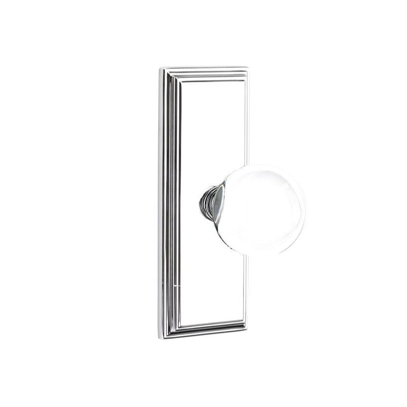 Emtek  Door Handle - Bristol  Knob 7" Wilshire Sideplate - Glass