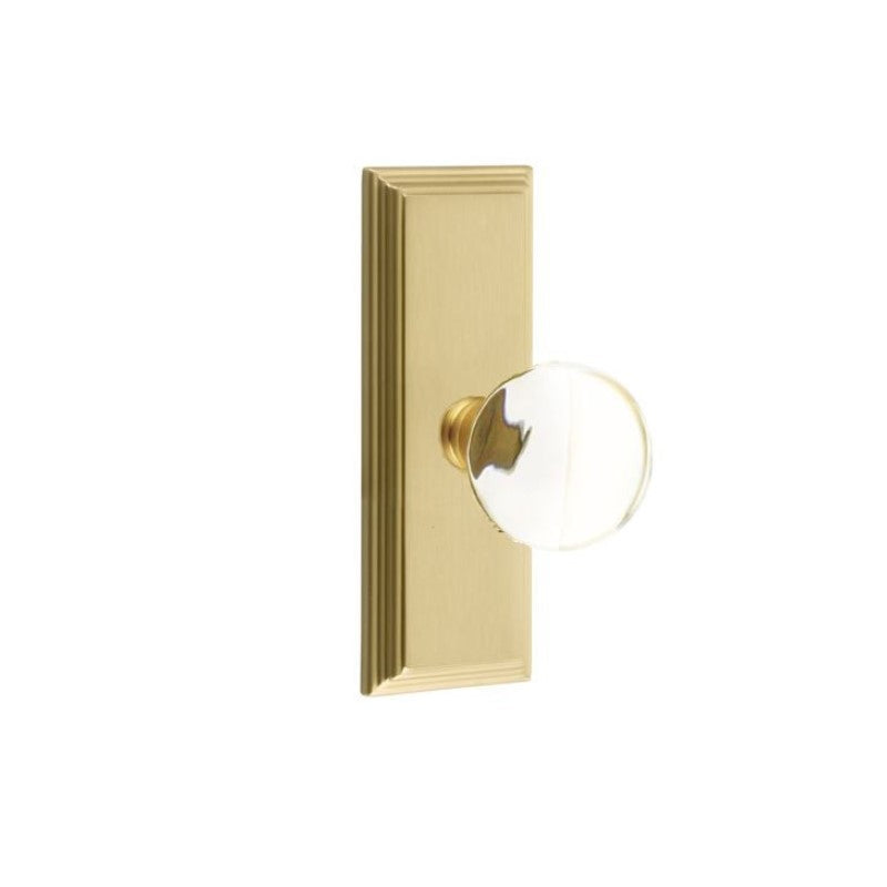 Emtek  Door Handle - Bristol  Knob 7" Wilshire Sideplate - Glass