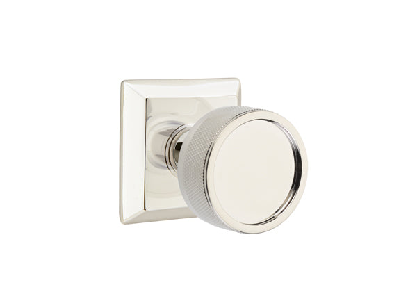 Emtek Select Door Knobs - Conical Knurled Knob - Quincy Rosette