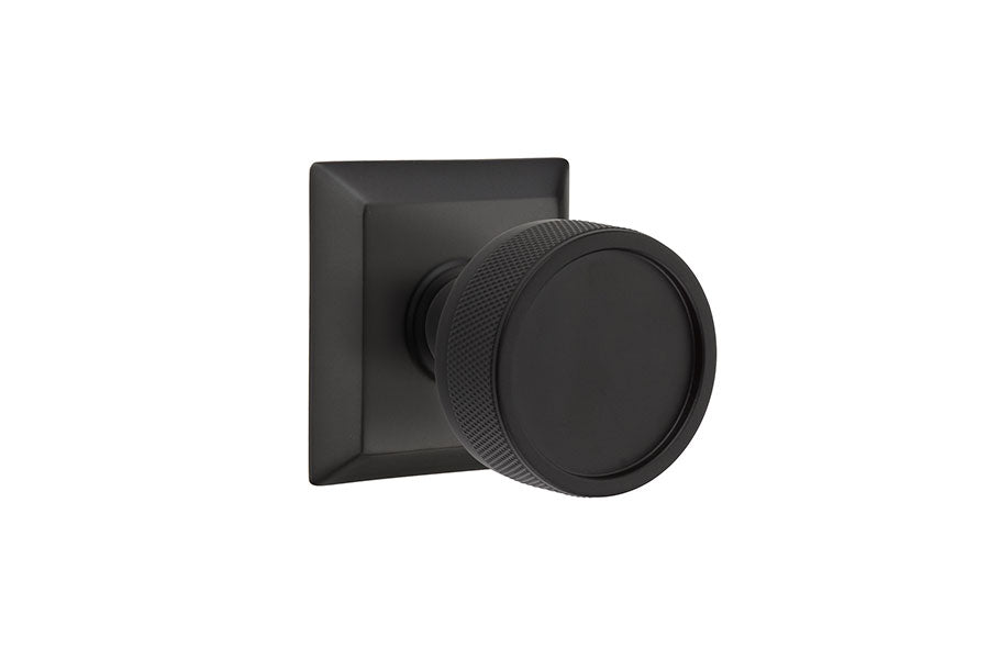 Emtek Select Door Knobs - Conical Knurled Knob - Quincy Rosette