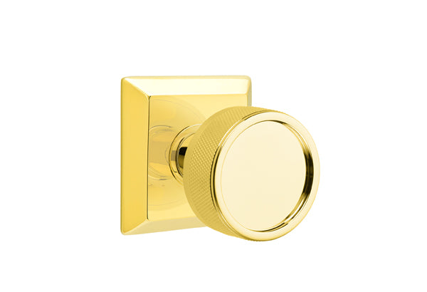 Emtek Select Door Knobs - Conical Knurled Knob - Quincy Rosette