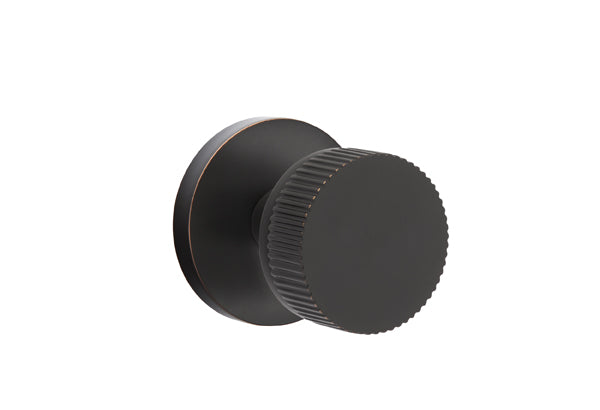 Emtek Select Door Knobs- Conical Straight Knurled Knob - Disk Rosette