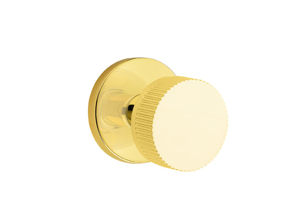 Emtek Select Door Knobs- Conical Straight Knurled Knob - Disk Rosette