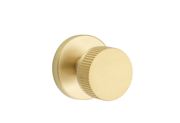 Emtek Select Door Knobs- Conical Straight Knurled Knob - Disk Rosette