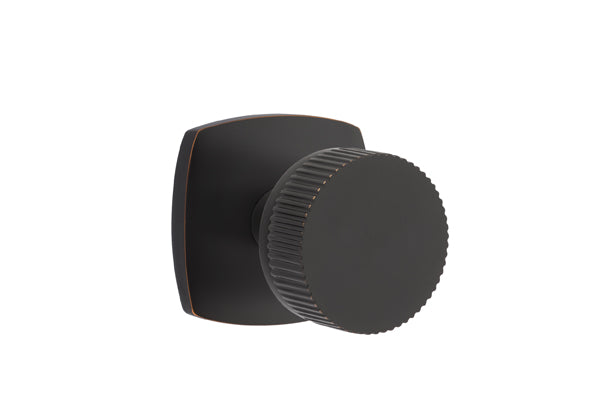 Emtek Select Door Knobs- Conical Straight Knurled Knob - Urban Modern Rosette