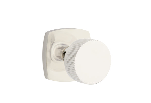 Emtek Select Door Knobs- Conical Straight Knurled Knob - Urban Modern Rosette