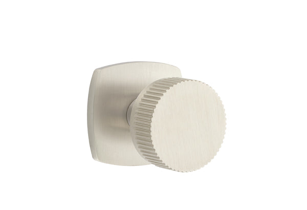 Emtek Select Door Knobs- Conical Straight Knurled Knob - Urban Modern Rosette