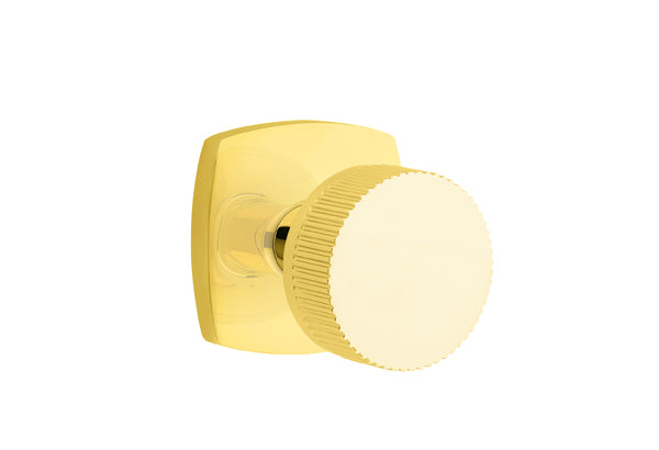Emtek Select Door Knobs- Conical Straight Knurled Knob - Urban Modern Rosette