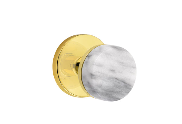 Emtek Select Door Knobs - Conical  White Marble Knob -  Disk Rosette