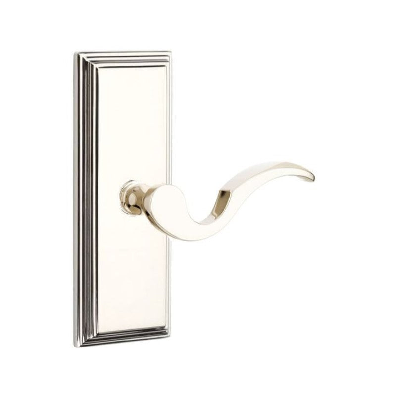 Emtek  Door Handle - Cortina Lever 7" Wilshire Sideplate - Classic Brass