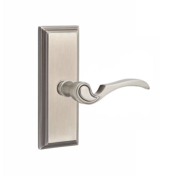 Emtek  Door Handle - Coventry Lever 7" Wilshire Sideplate - Designer  Brass