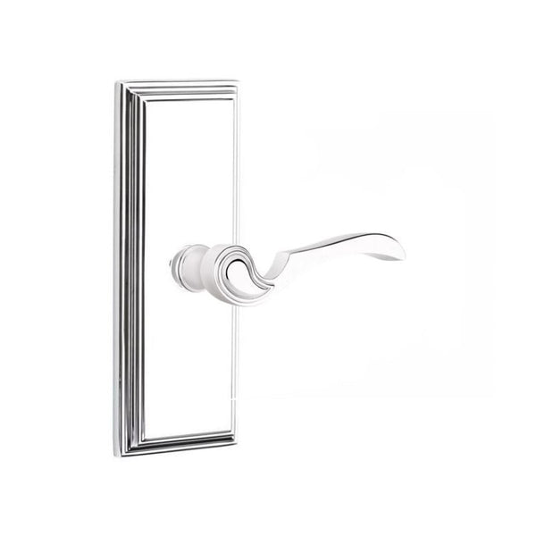 Emtek  Door Handle - Coventry Lever 7" Wilshire Sideplate - Designer  Brass
