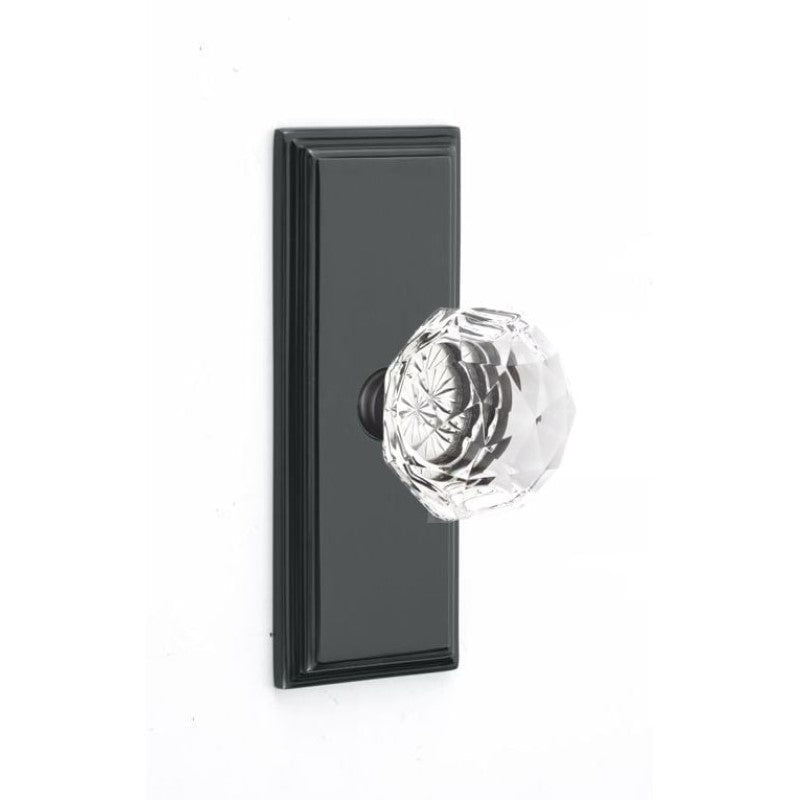 Emtek  Door Handle - Diamond Knob 7" Wilshire Sideplate - Glass