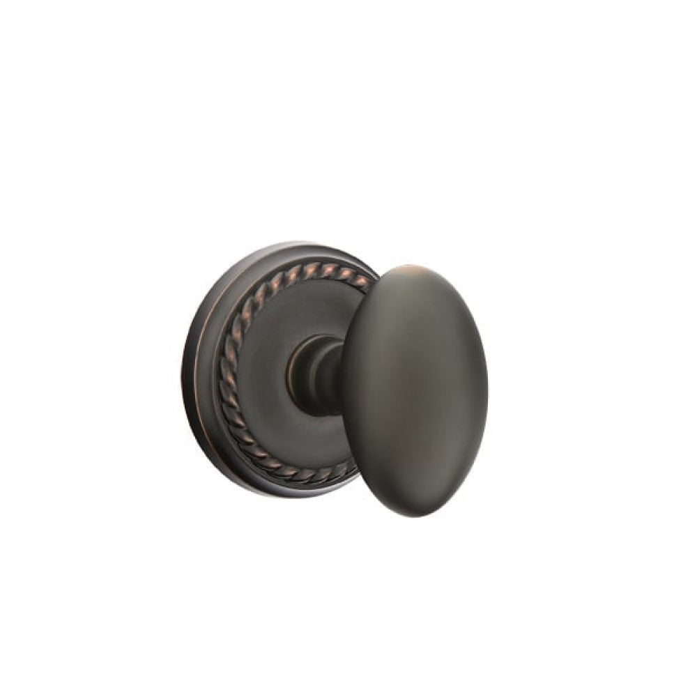 Emtek Classic Brass Key In Entrance Locksets - Rope Rosette With Egg Knob