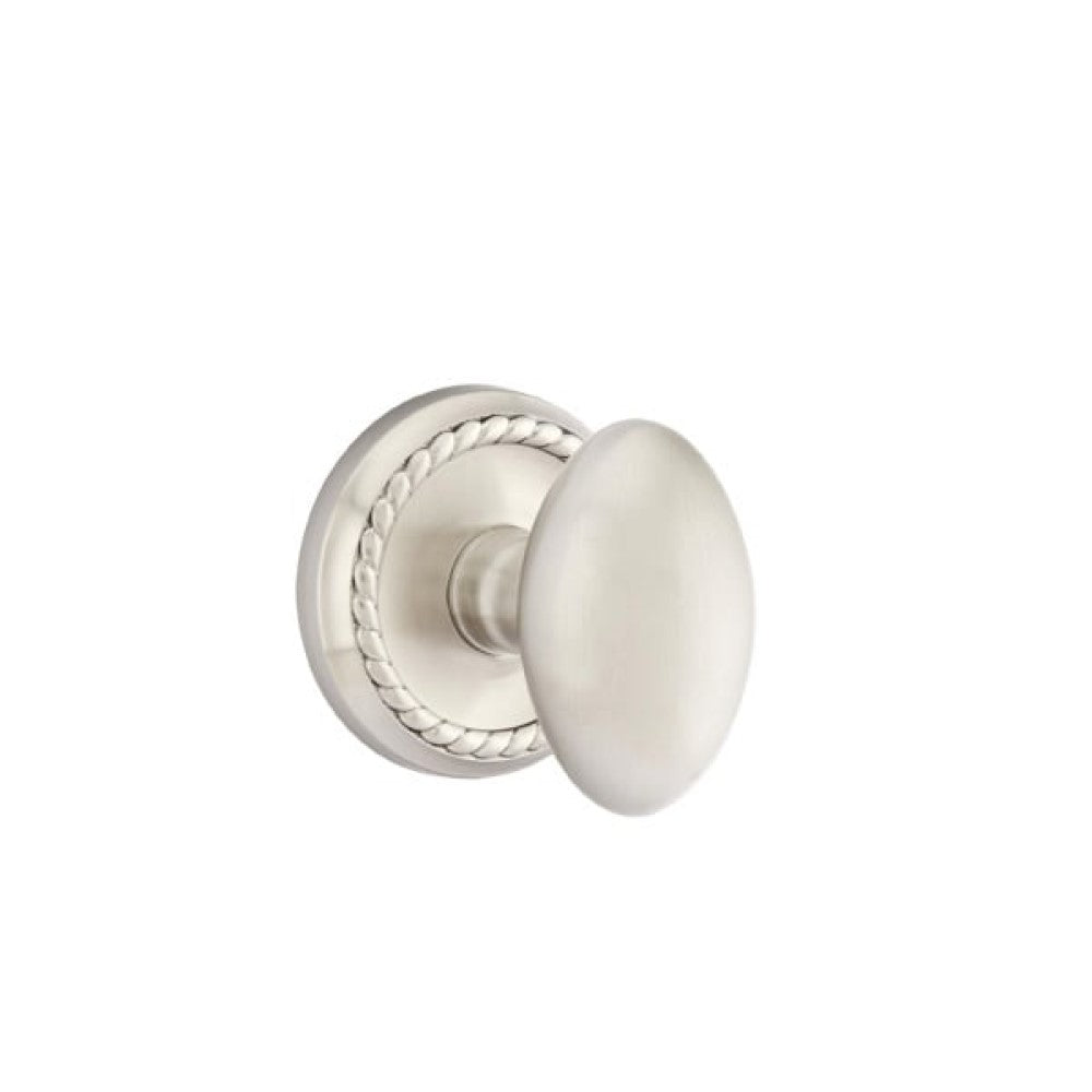 Emtek Classic Brass Key In Entrance Locksets - Rope Rosette With Egg Knob