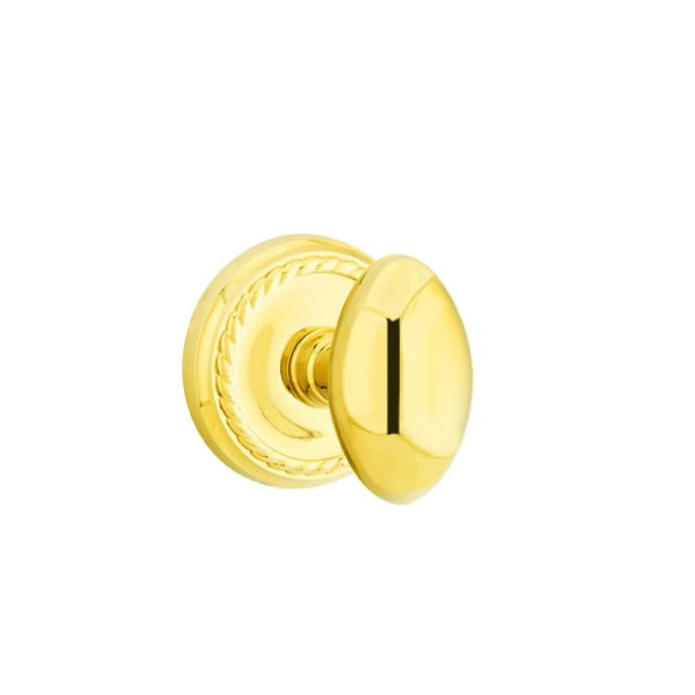 Emtek Classic Brass Key In Entrance Locksets - Rope Rosette With Egg Knob