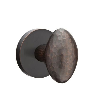 Emtek Hammered Egg  Knob with Disk Rosette