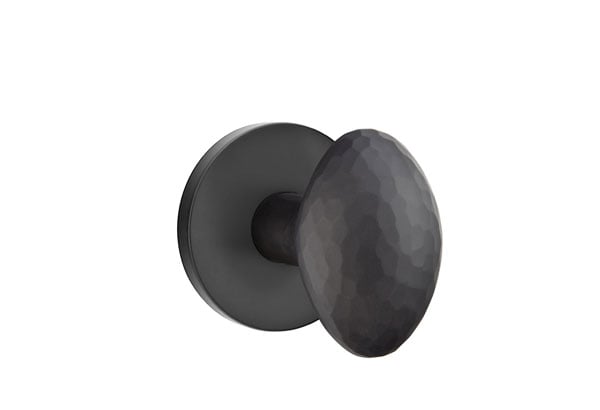 Emtek Hammered Egg  Knob with Disk Rosette