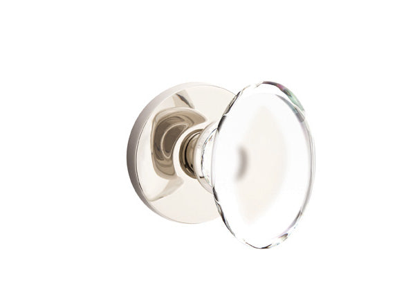 Emtek Modern Glass Knobsets - Hampton Glass Knob - Disk Rosette