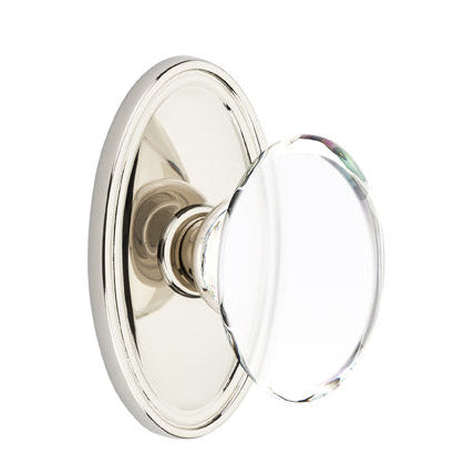 Emtek Glass Knobsets - Hampton Glass Knob - Oval Rosette