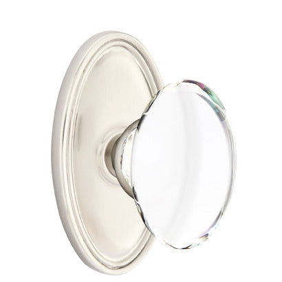 Emtek Glass Knobsets - Hampton Glass Knob - Oval Rosette