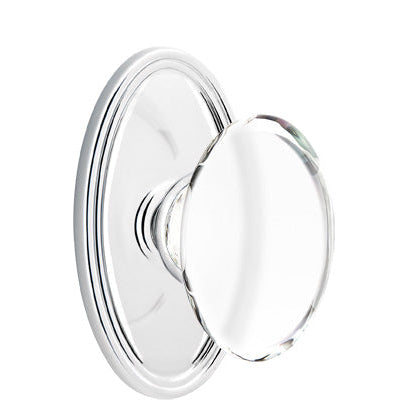 Emtek Glass Knobsets - Hampton Glass Knob - Oval Rosette