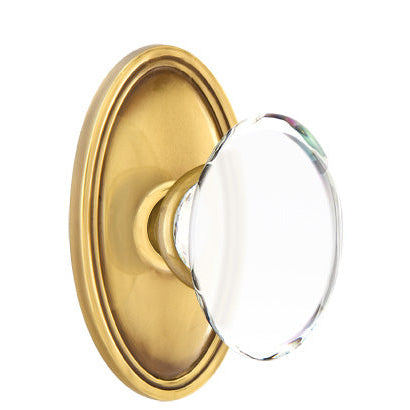Emtek Glass Knobsets - Hampton Glass Knob - Oval Rosette