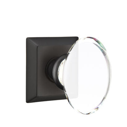 Emtek Glass Knobsets - Hampton Glass Knob - Quincy Rosette