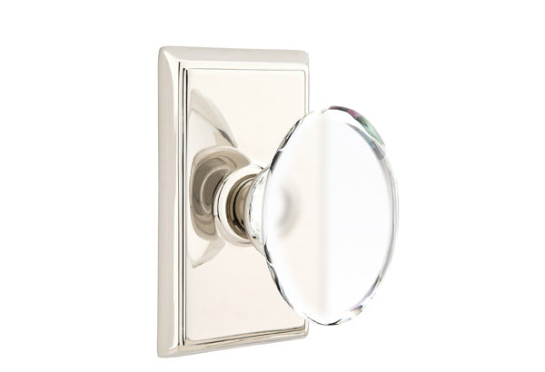 Emtek Glass Knobsets - Hampton Glass Knob - Rectangular Rosette