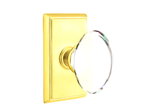 Emtek Glass Knobsets - Hampton Glass Knob - Rectangular Rosette