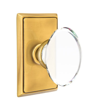 Emtek Glass Knobsets - Hampton Glass Knob - Rectangular Rosette