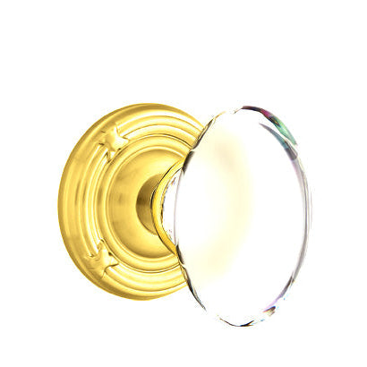 Emtek Glass Knobsets - Hampton Glass Knob - Ribbon & Reed Rosette