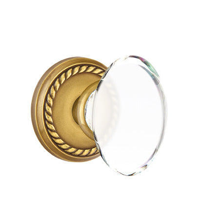 Emtek Glass Knobsets - Hampton Glass Knob - Rope Rosette