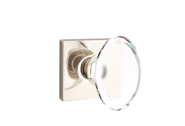 Emtek Modern Glass Knobsets - Hampton Glass Knob - Square Rosette