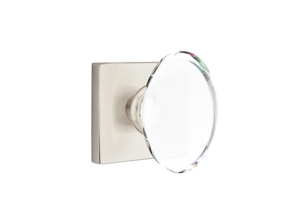 Emtek Modern Glass Knobsets - Hampton Glass Knob - Square Rosette