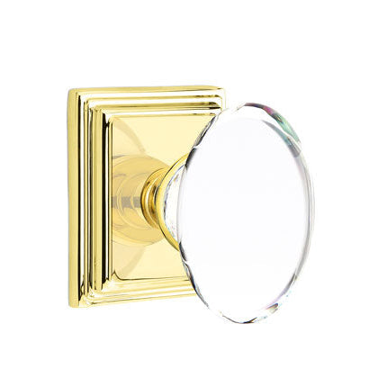 Emtek Glass Knobsets - Hampton Glass Knob - Wilshire Rosette