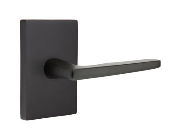 Emtek Hermes Lever with Modern Rectangular Rosette