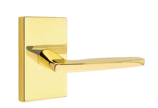 Emtek Hermes Lever with Modern Rectangular Rosette