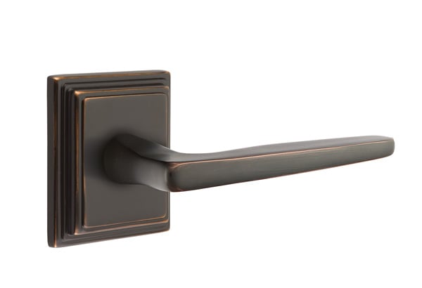 Emtek Hermes Lever with Wilshire Rosette