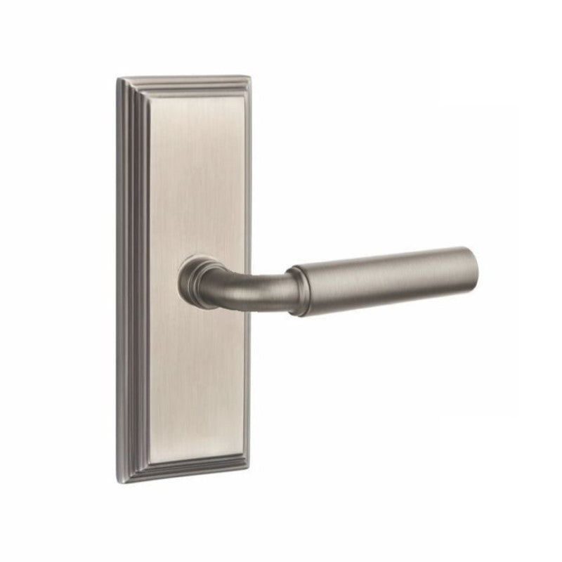 Emtek  Door Handle - Manning Lever 7" Wilshire Sideplate - Classic Brass