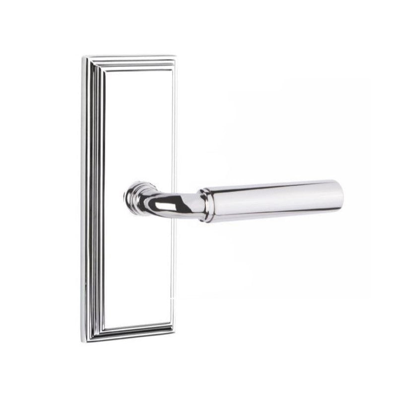 Emtek  Door Handle - Manning Lever 7" Wilshire Sideplate - Classic Brass