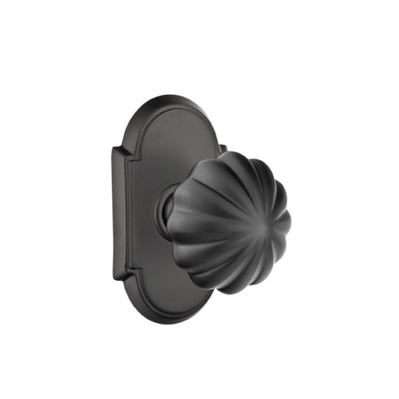 Emtek Door Handle - Melon Knob #8 Rosette - Classic Brass