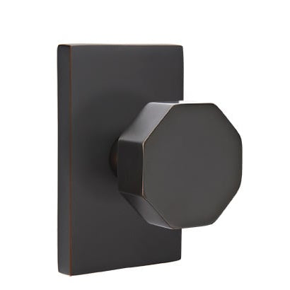 Emtek Octagon Knob with Modern Rectangular Rosette